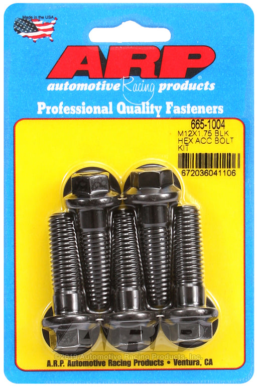 ARP M12 x 1.75 x 40 hex black oxide bolts