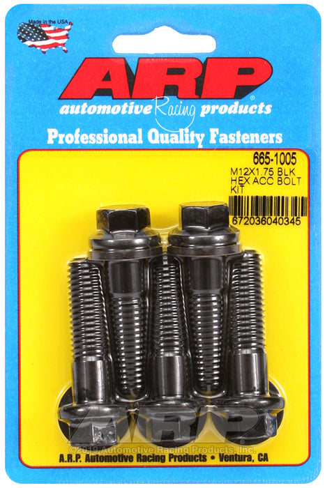ARP M12 x 1.75 x 45 hex black oxide bolts