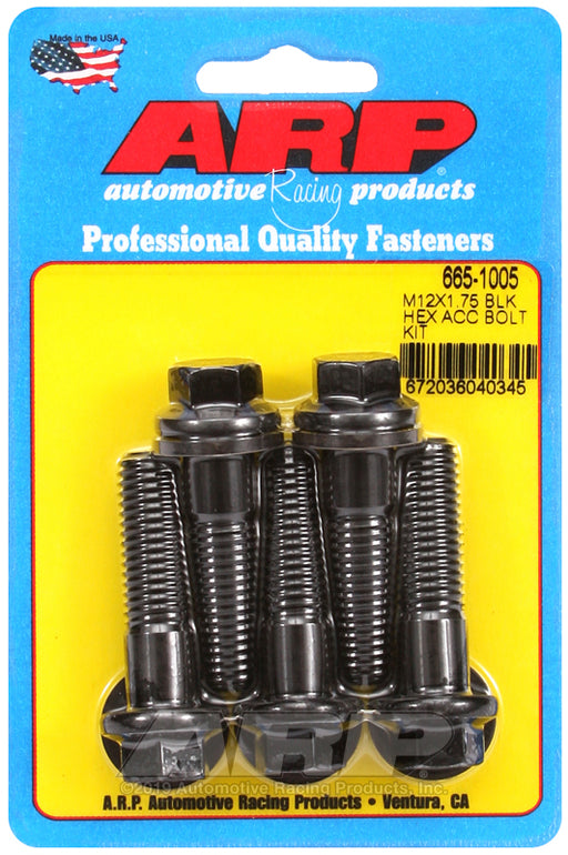 ARP M12 x 1.75 x 45 hex black oxide bolts