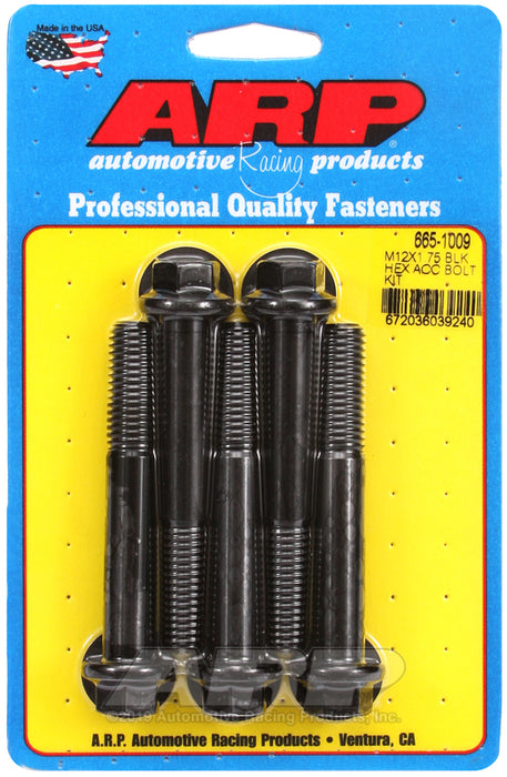 ARP M12 x 1.75 x 80 hex black oxide bolts