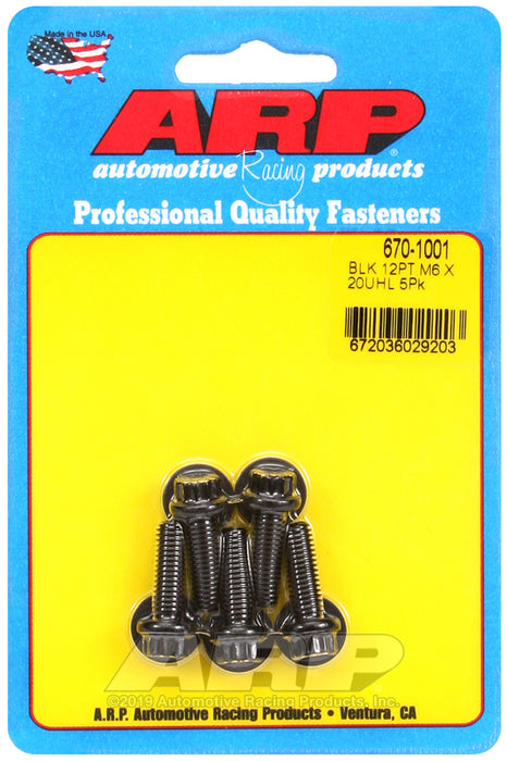 ARP M6 x 1.00 x 20 12pt black oxide bolts
