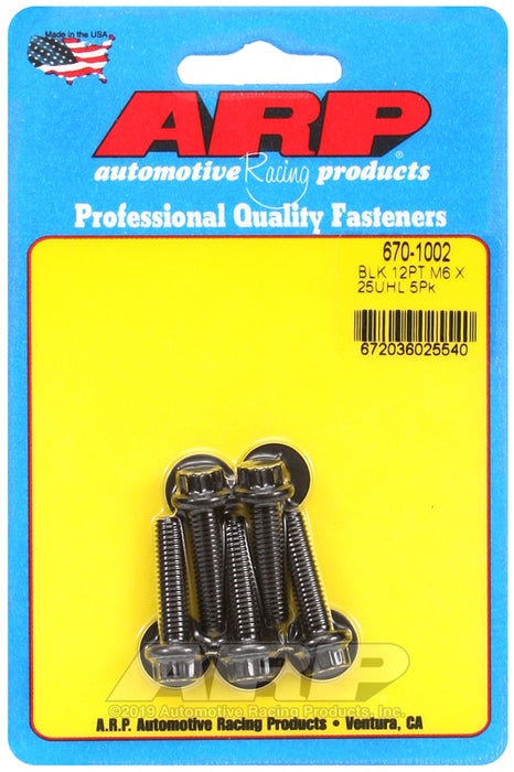 ARP M6 x 1.00 x 25 12pt black oxide bolts
