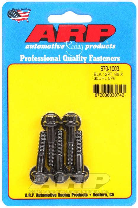 ARP M6 x 1.00 x 30 12pt black oxide bolts