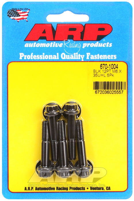 ARP M6 x 1.00 x 35 12pt black oxide bolts