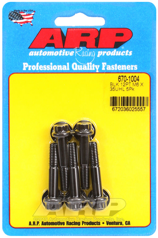 ARP M6 x 1.00 x 35 12pt black oxide bolts