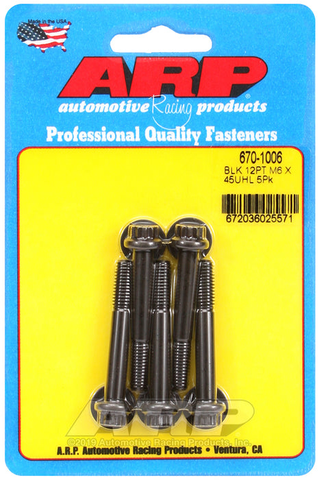 ARP M6 x 1.00 x 45 12pt black oxide bolts