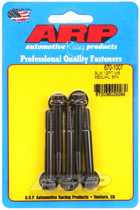 ARP M6 x 1.00 x 50 12pt black oxide bolts
