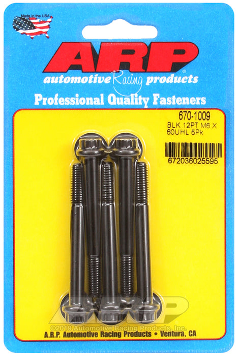 ARP M6 x 1.00 x 60  12pt black oxide bolts