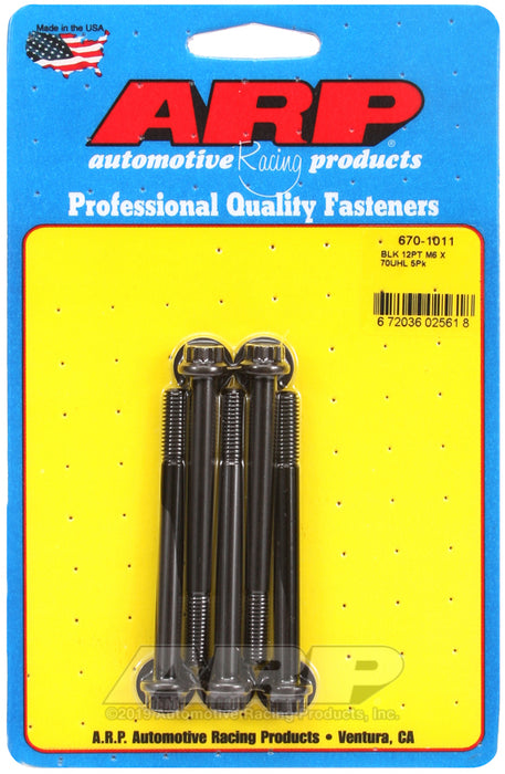 ARP M6 x 1.00 x 70 12pt black oxide bolts
