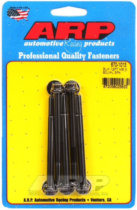 ARP M6 x 1.00 x 80 12pt black oxide bolts