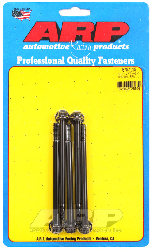 ARP M6 x 1.00 x 100 12pt black oxide bolts