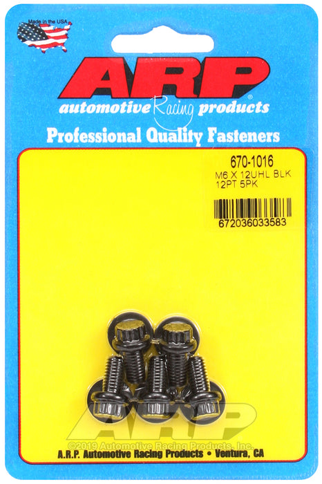 ARP M6 x 1.00 x 12  12pt black oxide bolts