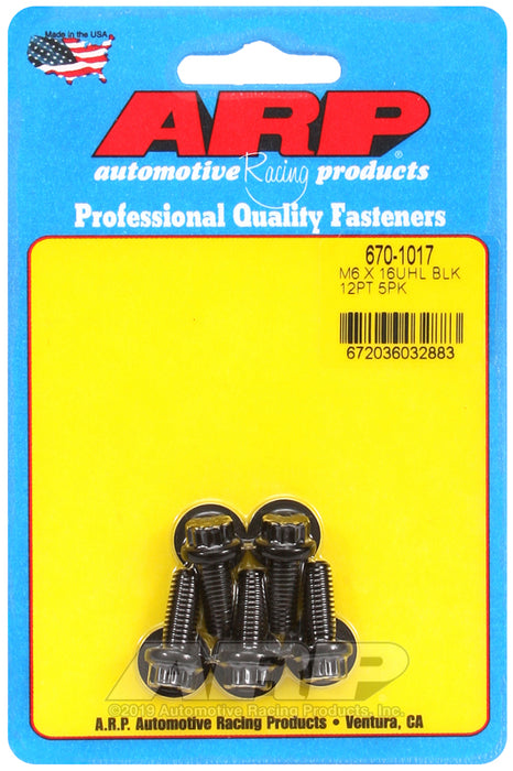 ARP M6 x 1.00 x 16 12pt black oxide bolts