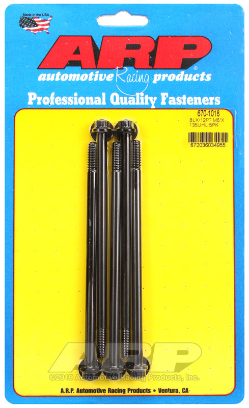 ARP M6 x 1.00 x 135 12pt black oxide bolts