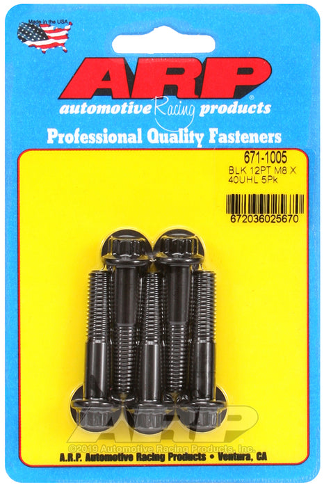 ARP M8 x 1.25 x 40 12pt black oxide bolts