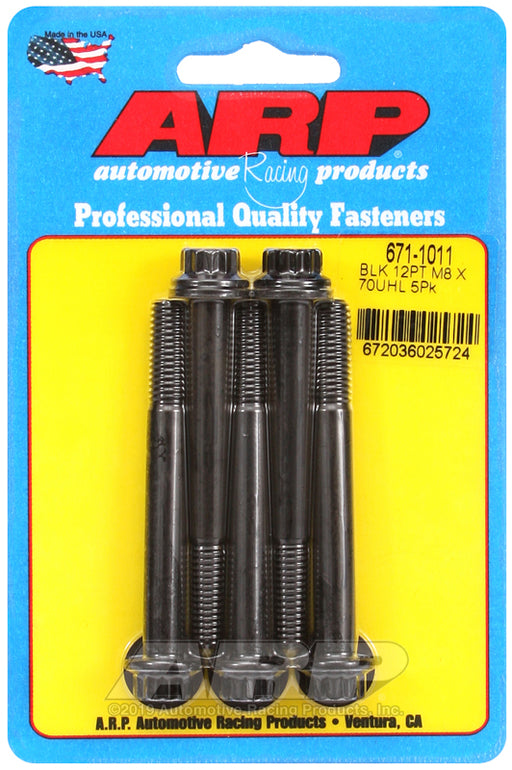 ARP M8 x 1.25 x 70 12pt black oxide bolts