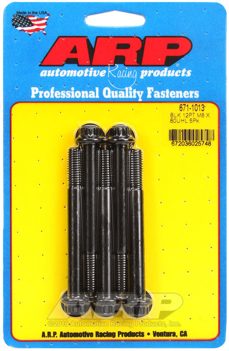 ARP M8 x 1.25 x 80 12pt black oxide bolts