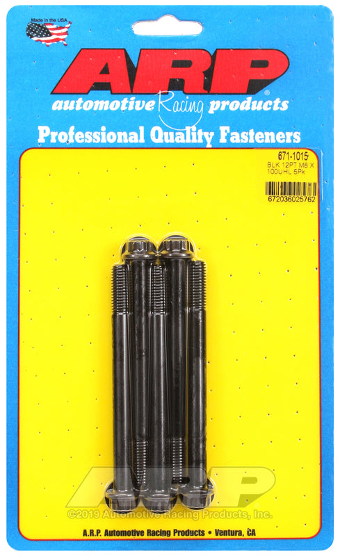 ARP M8 x 1.25 x 100 12pt black oxide bolts