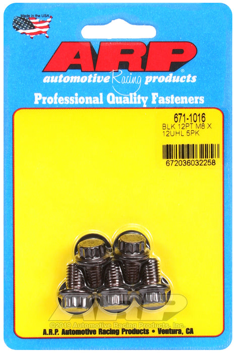 ARP M8 x 1.25 x 12  12pt black oxide bolts