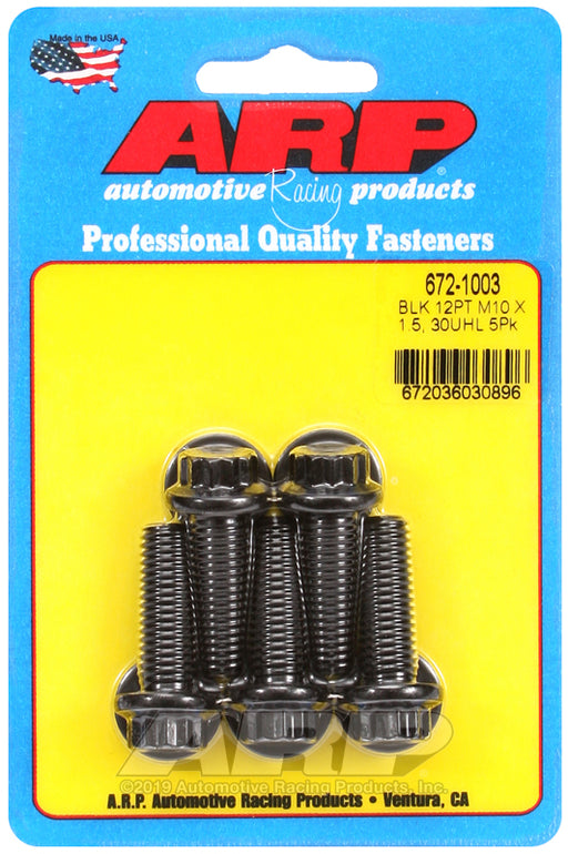 ARP M10 x 1.50 x 30 12pt black oxide bolts