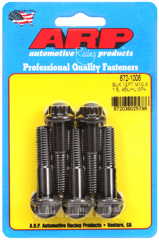 ARP M10 x 1.50 x 45 12pt black oxide bolts
