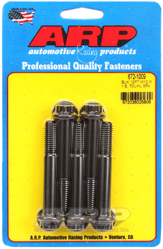 ARP M10 x 1.50 x 70 12pt black oxide bolts