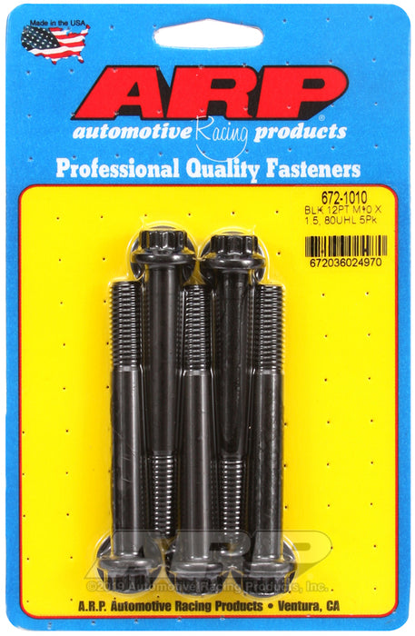 ARP M10 x 1.50 x 80 12pt black oxide bolts