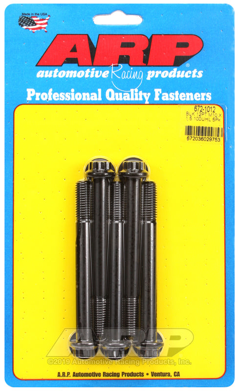 ARP M10 x 1.50 x 100 12pt black oxide bolts
