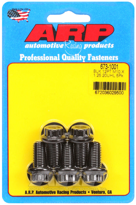 ARP M10 x 1.25 x 20 12pt black oxide bolts