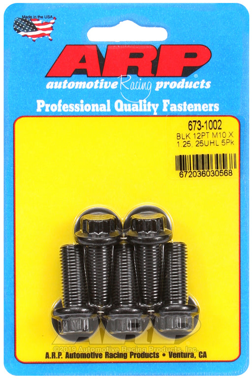 ARP M10 x 1.25 x 25 12pt black oxide bolts