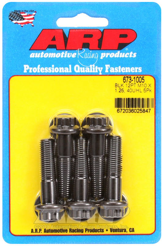 ARP M10 x 1.25 x 40 12pt black oxide bolts