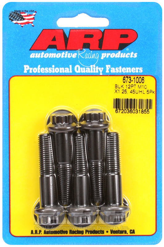 ARP M10 x 1.25 x 45 12pt black oxide bolts