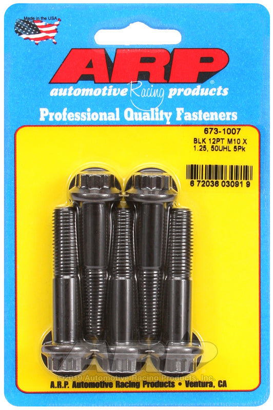 ARP M10 x 1.25 x 50 12pt black oxide bolts