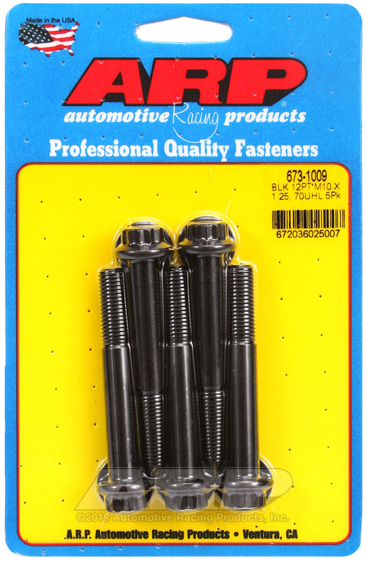 ARP M10 x 1.25 x 70 12pt black oxide bolts