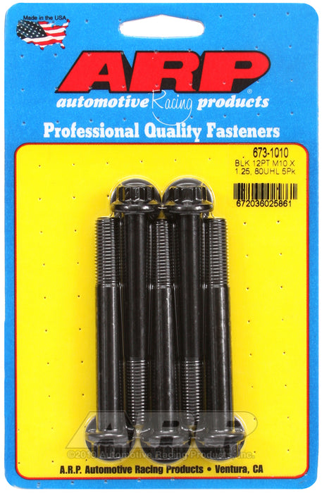 ARP M10 x 1.25 x 80 12pt black oxide bolts