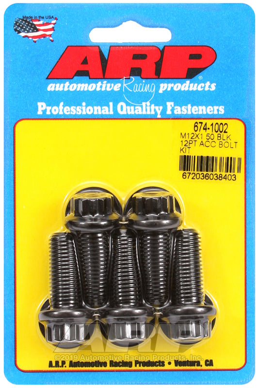 ARP M12 x 1.50 x 30 12pt black oxide bolts