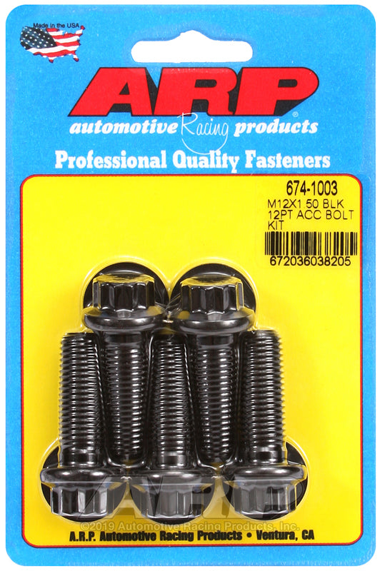 ARP M12 x 1.50 x 35 12pt black oxide bolts
