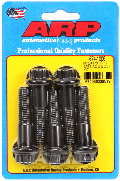 ARP M12 x 1.50 x 50 12pt black oxide bolts