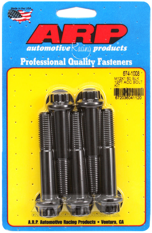 ARP M12 x 1.50 x 70 12pt black oxide bolts