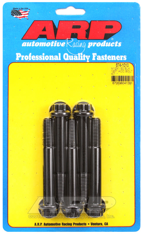 ARP M12 x 1.50 x 90 12pt black oxide bolts