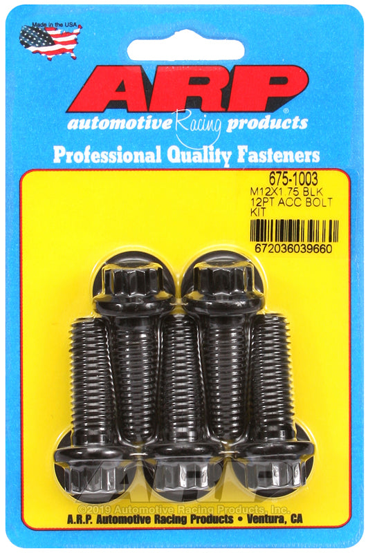 ARP M12 x 1.75 x 35 12pt black oxide bolts