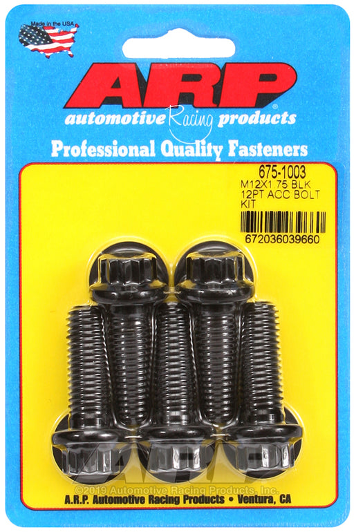 ARP M12 x 1.75 x 35 12pt black oxide bolts