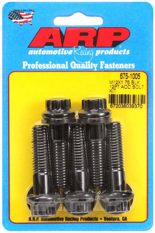 ARP M12 x 1.75 x 45 12pt black oxide bolts