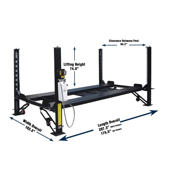 Valor VP8K-DX 8,000 lb 4 Post Deluxe Storage Lift - Mechanic Super Store