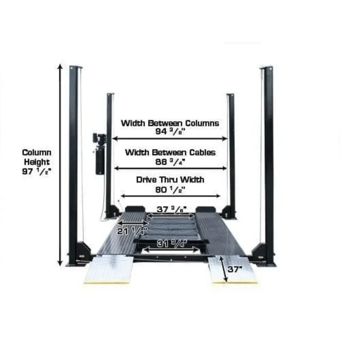 Atlas Garage PRO8000EXT 4 Post Lift + RJ35 Sliding Jacks Combo - Mechanic Super Store