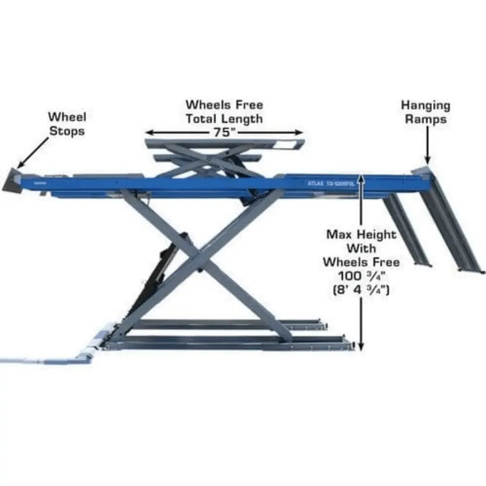 Atlas 12AWFSL 12,000 lb Capacity Alignment Scissor Lift with Wheels Free Lifts - Mechanic Super Store