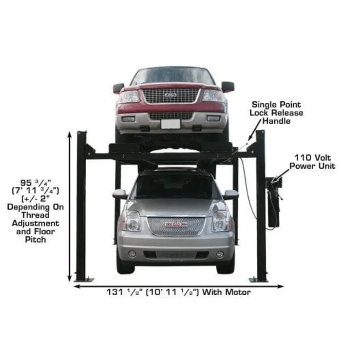 Atlas Garage PRO9000 4 Post Lift + RJ6 Rolling Jacks Combo - Mechanic Super Store