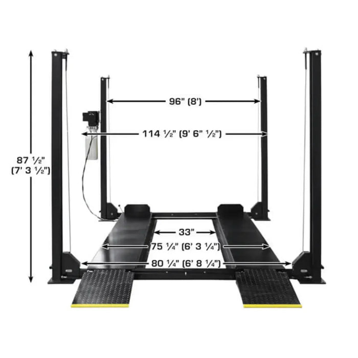Atlas APEX8 ALI Certified Hobbyist 8,000 lb. 4 Post Lift - Mechanic Super Store