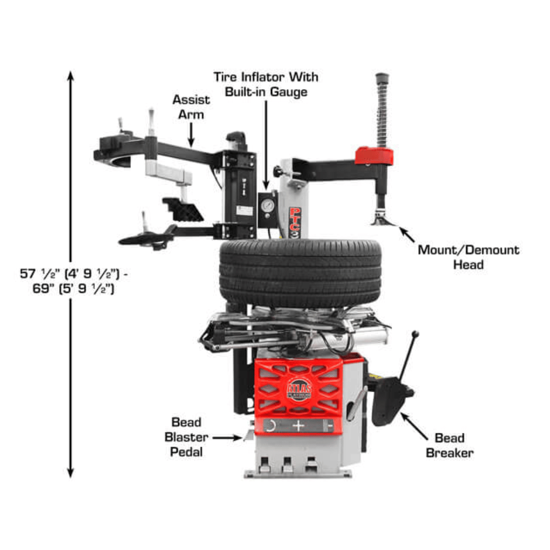 Atlas Platinum PTC300 Tire Changer + PWB50 Wheel Balancer Combo Package