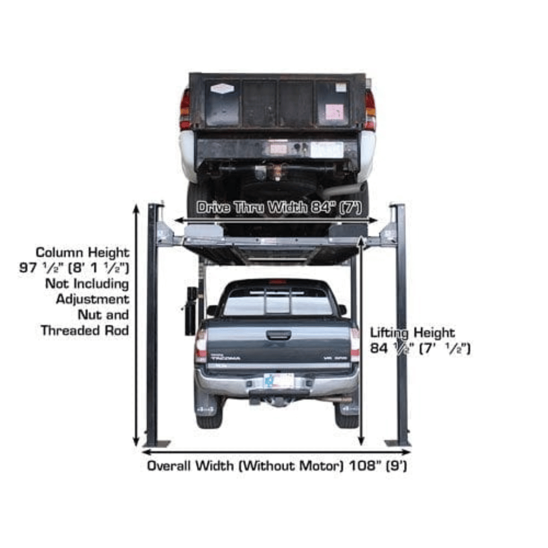 Atlas Garage PRO8000EXT-L 4 Post Lift + RJ35 Sliding Jacks Combo